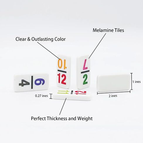 Mexican Train Dominoes with Numbers, Color Double 12 Numerical Domine Set for Adults and Family, Classic 91 Tiles Board Grame with Aluminym Case in Kuwait