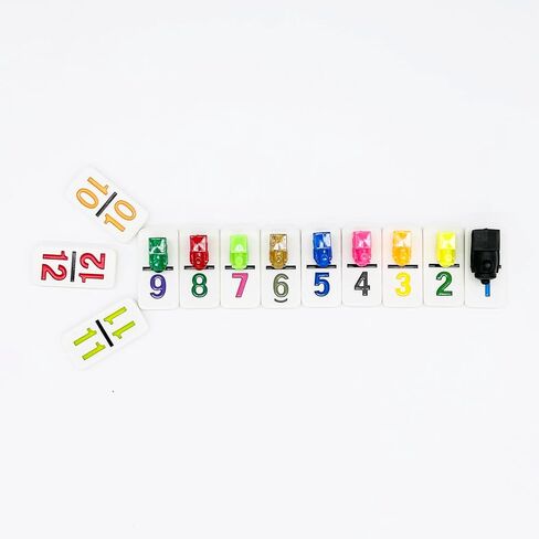 Mexican Train Dominoes with Numbers, Color Double 12 Numerical Domine Set for Adults and Family, Classic 91 Tiles Board Grame with Aluminym Case in Kuwait