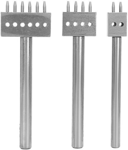 Leather Stitching Tool with Different Prong Head 3pcs Spacing Hole Puncher Tool Set for DIY Lacing Stitching Chisel Leather Craft (6mm) in Saudi Arabia