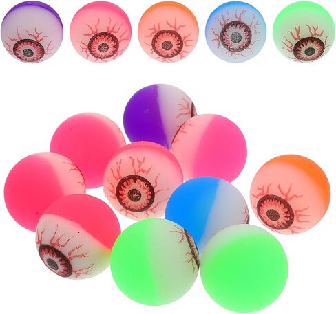 Toyvian 10 Pieces Halloween Bouncing Balls 32mm Glow in The Dark Bouncing Eyeballs Scary Eyeballs for Trick Or Treat Or Halloween Favor Supplies (Random Color) in Saudi Arabia