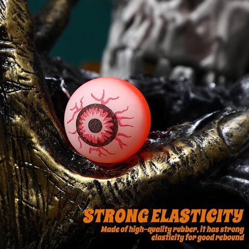 Toyvian 10 Pieces Halloween Bouncing Balls 32mm Glow in The Dark Bouncing Eyeballs Scary Eyeballs for Trick Or Treat Or Halloween Favor Supplies (Random Color) in Saudi Arabia