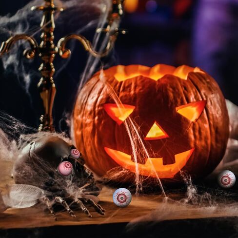 Toyvian 10 Pieces Halloween Bouncing Balls 32mm Glow in The Dark Bouncing Eyeballs Scary Eyeballs for Trick Or Treat Or Halloween Favor Supplies (Random Color) in Saudi Arabia