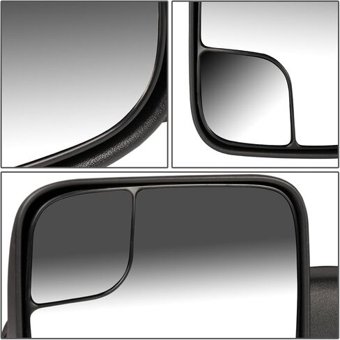 DNA Motoring TWM-012-T222-BK Pair of Manual Adjustment Flip Up Towing Side Mirrors Compatible With 02-08 Ram 1500/03-09 Ram 2500 3500, Black in Kuwait