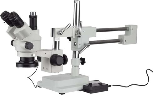 3.5X-90X Simul-Focal Stereo Zoom Microscope On Boom Stand with an LED Ring Light-Or Ship from Moscow(SM-4NTPZ-144) in Saudi Arabia