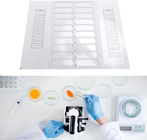 Microscope Slide Tray 20 Places Cardboard Foldable Slide Storage Organizer 8x2.5cm Slot Size in Saudi Arabia