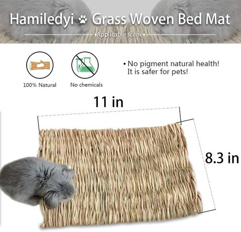 Grass Mat for Rabbit Bunny Chew Toys Woven Bed Mat for Guinea Pig Chinchilla Squirrel Hamster Cat Dog and Small Animal (8PCS Grass mat) in Saudi Arabia
