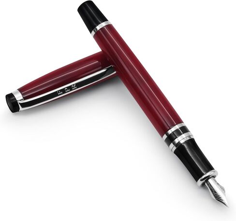 FPR Ambassador Ultra Flex Nib Fountain Pen Set, Burgundy - Refillable Pen w/Cartridges & Converter - Calligraphy Pens for Writing, Journaling & Gifting - Luxury Pens For Smooth Strokes in Saudi Arabia
