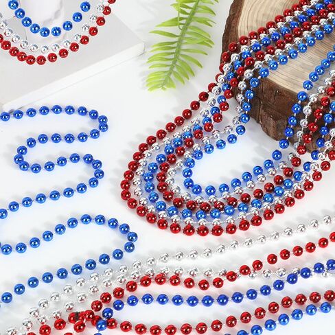 Vluv 36pcs قلادة مطرز ، ملحقات Mardi Gras Beads قلادة ، 33 بوصة للخرز للنساء ، مهرجان موكب رمي لوازم in Saudi Arabia