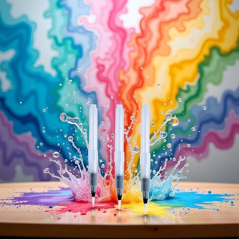3/6Pcs Water Brush Pens Set Refillable Watercolor Pen Brush 3 Sizes Brush Tips for Blending Colors Creating Shades Watercolor Set Kids Adults Artist Professional, Art Paintbrush Sets in Saudi Arabia