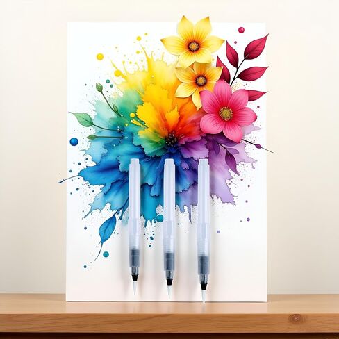 3/6Pcs Water Brush Pens Set Refillable Watercolor Pen Brush 3 Sizes Brush Tips for Blending Colors Creating Shades Watercolor Set Kids Adults Artist Professional, Art Paintbrush Sets in Saudi Arabia