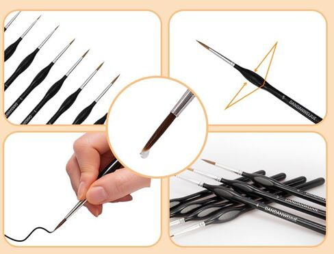 تفاصيل فرشات الطلاء 11pcs فرشاة الطلاء المهنية مجموعة للحرف والألوان المائية والأكريليك والطلاء حسب الرقم والزيت والفن والوجه والأظافر in Kuwait