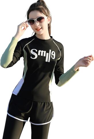 Girls Swimsuits Rash Guard Swim Set Kids Two-Piece Bathing Suits Teen Swimwear Beach Shorts Sun Protection Swim Shirts in Kuwait