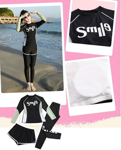 Girls Swimsuits Rash Guard Swim Set Kids Two-Piece Bathing Suits Teen Swimwear Beach Shorts Sun Protection Swim Shirts in Kuwait