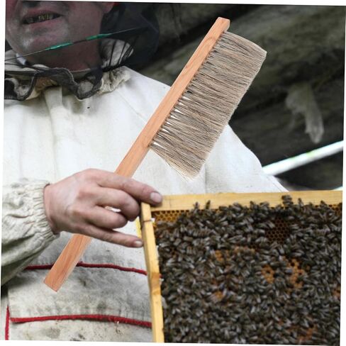 SUPVOX Double Row Horse Tail Beehive Cleaning Brush Soft Bristles Beekeeping Tool for Hive Maintenance Portable Beehive Cleaner for Beekeepers in Saudi Arabia