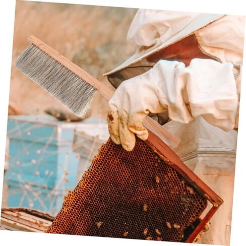 SUPVOX Double Row Horse Tail Beehive Cleaning Brush Soft Bristles Beekeeping Tool for Hive Maintenance Portable Beehive Cleaner for Beekeepers in Saudi Arabia