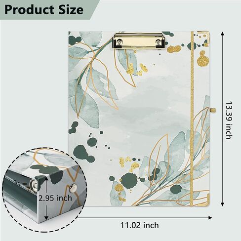 3 Ring Binder, 1 Inch Round Ring Organizer with 5 Tab Dividers and 16 File Folder Labels, 8.5"x11" Letter Size Binder for School and Office, Greenery in Kuwait