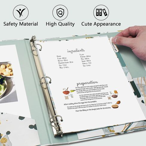 3 Ring Binder, 1 Inch Round Ring Organizer with 5 Tab Dividers and 16 File Folder Labels, 8.5"x11" Letter Size Binder for School and Office, Greenery in Kuwait