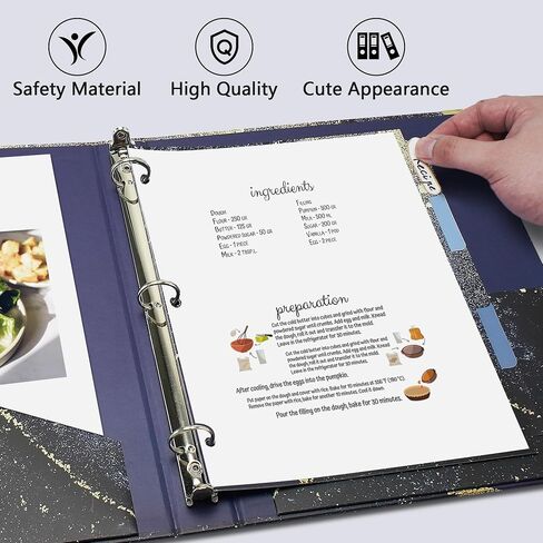 3 Ring Binder, 1 Inch Round Ring Organizer with 5 Tab Dividers and 16 File Folder Labels, 8.5"x11" Letter Size Binder for School and Office, Greenery in Kuwait