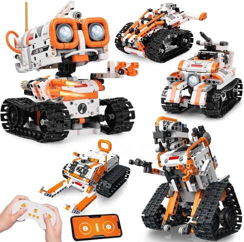 طقم الروبوتات STEM للأطفال الذين تتراوح أعمارهم بين 8-12 من 8-14+، 5 في -1 روبوت الترميز عن بعد/التحكم في التطبيق ، ألعاب بناء الهندسة التعليمية مع البرمجة ، ومشاريع العلوم هدية رائعة للبنين والمراهقين in Saudi Arabia