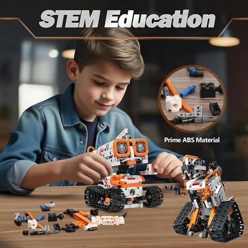 طقم الروبوتات STEM للأطفال الذين تتراوح أعمارهم بين 8-12 من 8-14+، 5 في -1 روبوت الترميز عن بعد/التحكم في التطبيق ، ألعاب بناء الهندسة التعليمية مع البرمجة ، ومشاريع العلوم هدية رائعة للبنين والمراهقين in Saudi Arabia