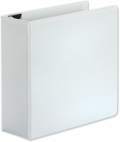 Universal UNV30754 4 in. Capacity 11 in. x 8.5 in. 3 Rings Deluxe Easy-to-Open D-Ring View Binder - White in Saudi Arabia