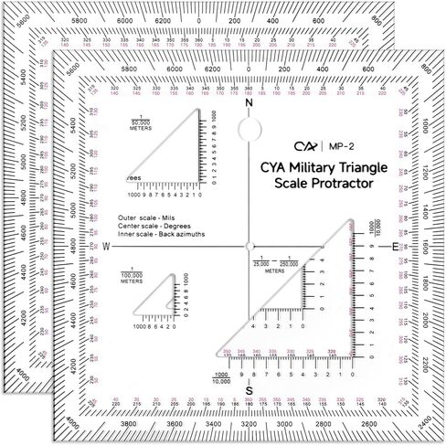 Zonon 5 Inch Military Map Protractor Military Style Utm/mgrs Coordinate Scale Map Perfectly Cut Land Navigation Protractor Maps Reading and Grid Coordinate Reader in Saudi Arabia