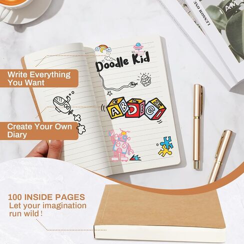 Zhanmai 10 Pack A5 Journal Refill 5.5 x 8.2'' Refillable Notebook Inserts A5 Paper Refill Kraft Travelers Journal Notebooks for Office School Writing Supplies, 100 Sheets/200 Pages(Ruled Lined) in Saudi Arabia