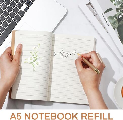 Zhanmai 10 Pack A5 Journal Refill 5.5 x 8.2'' Refillable Notebook Inserts A5 Paper Refill Kraft Travelers Journal Notebooks for Office School Writing Supplies, 100 Sheets/200 Pages(Ruled Lined) in Saudi Arabia