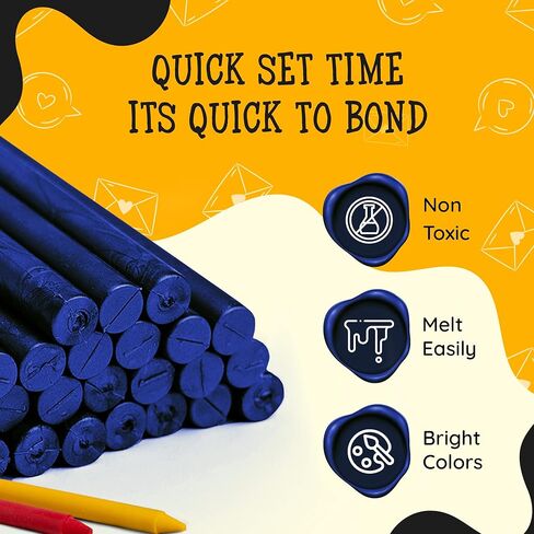 Artellius Sealing Wax Sticks - 30 Pack ، Blue Dark ، 4 in X 0.3 in - Wax Sticks for Letter Sealing and Envelope choilishing with Wax Seal Stamps & Glue Gun in Kuwait