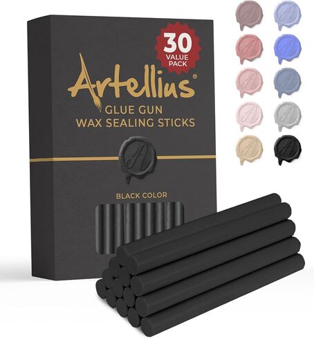 Artellius Sealing Wax Sticks - 30 Pack ، Blue Dark ، 4 in X 0.3 in - Wax Sticks for Letter Sealing and Envelope choilishing with Wax Seal Stamps & Glue Gun in Kuwait