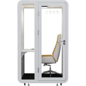 Gearonic Solo Office Sound Sound Bod Pod Privacy و Mobile Roller مع مكتب وضوء LED والمشجعين ومنافذ USB AC (أبيض) in Kuwait