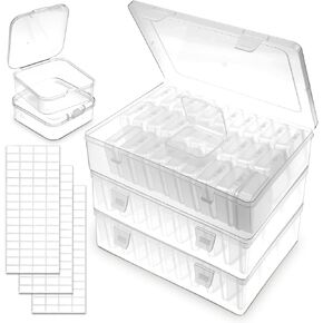 90pcs مربع منظم حبة مع غطاء مفصلي صغير متوسط ​​صناديق التخزين البلاستيكية الصافية واضحة حاويات حاويات الخرز المصغرة مربع البلاستيك لصنع المجوهرات in Kuwait