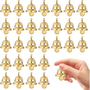 XLIUAX 100Pcs Small Bells for Crafts, Bells for Crafts Mini Gold Bell Vintage Bell Wind Chimes Ornaments for Garden Retro Iron Doorbell for Home Making Favor Wreath Bracelet Wedding Decor in Kuwait