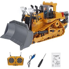 1/24 Scale 2.4G 9CH Alloy RC Bulldozer with Lights and Sound Effects，Functional Blade, Ready-to-Run with USB Charger, for Adults and Enthusiast in Saudi Arabia