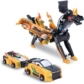 2-in-1 Transformation Dinosaur Car Toy - Magnetic Collision Robot Cars for Kids | Exciting Transforming Play for Boys & Girls | Ideal Birthday (Golden Dragon) in Saudi Arabia