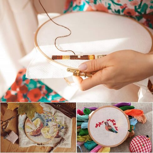 Sherbo Wooden Embroidery Hoops 7-9 Inch 3 Beech Wood Cross Stitch Hoops in Kuwait