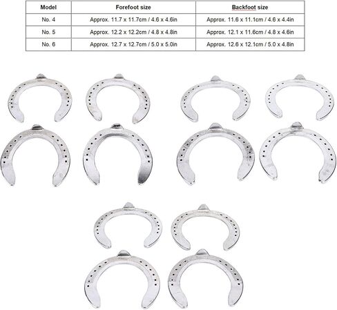 4pcs حدوة الخيول ، مجموعة الخيول المعدنية ، أحذية حصان الألومنيوم ، الوزن الخفيف الموثوق بالخيول الملقحة لمزرعة سباق الخيل (رقم 5) in Saudi Arabia