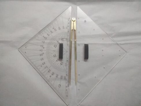 Aliza Malik Triangular Parallel Rural and Brass Drafting Compass Measuring, Surveying Instrument with Protective Cover in Saudi Arabia