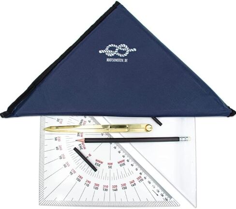 Aliza Malik Professional Navigation Triangular Ruler مع فواصل من النحاس 8 بوصة أداة الصياغة البحرية مجموعة مع غطاء وقائي in Saudi Arabia