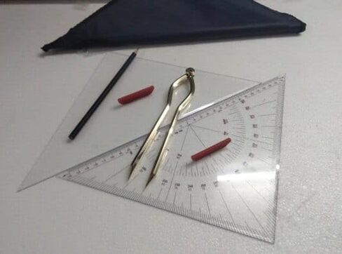 Aliza Malik Professional Navigation Triangular Ruler مع فواصل من النحاس 8 بوصة أداة الصياغة البحرية مجموعة مع غطاء وقائي in Saudi Arabia