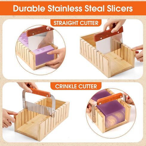 Honeydak 2 Pcs Silicone Soap Molds Making Kit 42 oz Silicone Loaf Soap Mold Set with Stainless Steel Wavy & Straight Slicer 50 Bags 60 Stickers 32. 8 ft Rope for Homemade Craft Making Supplies in Saudi Arabia