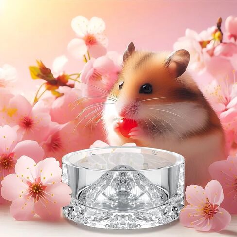 2 Pcs Hamster Water Bowls Glass Hamster Food Bowls Mountain Style Drinking Bowls Anti Turning for Dwarf Syrian Hamsters Guinea Pig Gerbils Mice Hedgehog Rats Chinchilla-Sized Small Pets (Amber) in Saudi Arabia