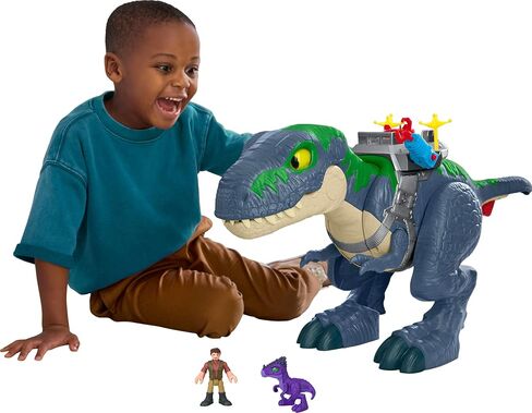 Fisher-Price Imaginext Jurassic World Rebirth Dinosaur playet ، Altimate Action Chomp T. REX 18 بوصة دينو مع الأضواء والأصوات والحركة وشخصيات الحركة 3 بوصة in Saudi Arabia