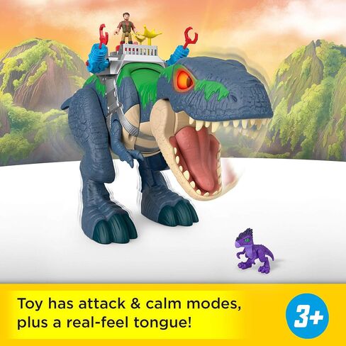 Fisher-Price Imaginext Jurassic World Rebirth Dinosaur playet ، Altimate Action Chomp T. REX 18 بوصة دينو مع الأضواء والأصوات والحركة وشخصيات الحركة 3 بوصة in Saudi Arabia