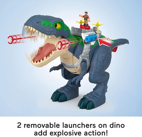 Fisher-Price Imaginext Jurassic World Rebirth Dinosaur playet ، Altimate Action Chomp T. REX 18 بوصة دينو مع الأضواء والأصوات والحركة وشخصيات الحركة 3 بوصة in Saudi Arabia