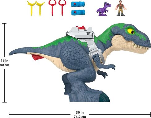 Fisher-Price Imaginext Jurassic World Rebirth Dinosaur playet ، Altimate Action Chomp T. REX 18 بوصة دينو مع الأضواء والأصوات والحركة وشخصيات الحركة 3 بوصة in Saudi Arabia