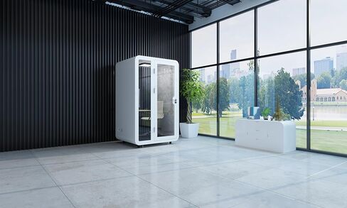 Gearonic Solo Office Sound Sound Bod Pod Privacy و Mobile Roller مع مكتب وضوء LED والمشجعين ومنافذ USB AC (أبيض) in Kuwait