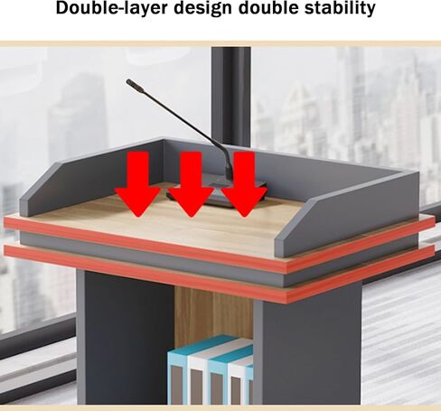 YVYKFZD Wood Lectern Podium Stand, Portable Church Pulpit, Hostess Podium Pulpits with Storage Cabinet and Baffle Plate, Standing Teacher Lectern Desk (Color : A5) in Saudi Arabia