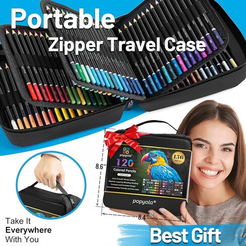 136 PCS Colored Pencils Set for Adult Coloring Books, 120 Colored Pencils with Sketchbook, Coloring Book, Sharpener, Soft Core Oil-Based Coloring Pencils for Artists Drawing Sketching Blending Shading in Kuwait