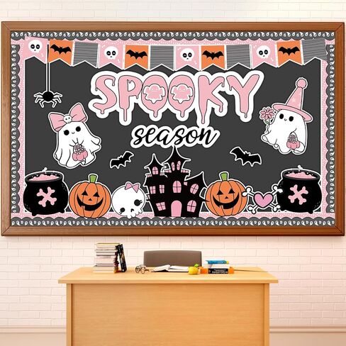 Fall Pumpkin Bulletin Board Decorations Autumn Classroom Decors Leaves Pumpkin Rainbow Paper Cutouts for Class School Thanksgiving Harvest Chalkboard Wall Decor Supplies in Saudi Arabia